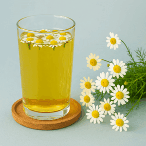 Chamomile tea is a gentle and soothing natural remedy for bloating and digestive relief