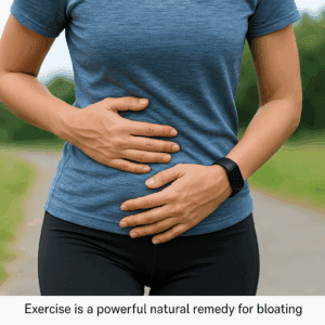 Gentle physical movement and yoga are powerful natural remedies for bloating and gas relief