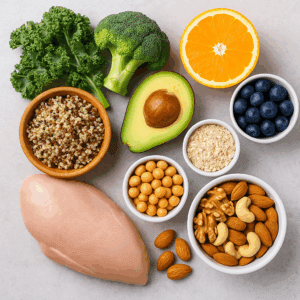 Focus on nutrition and whole foods to lose lower belly pooch after pregnancy by eating nutrient-dense meals that support fat loss and hormonal balance